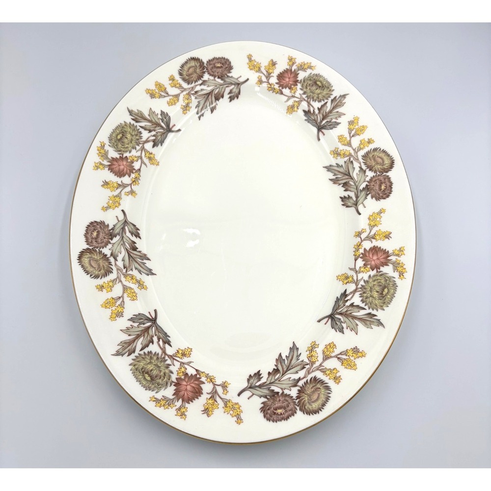 Vintage Wedgwood Lichfield 15 in Serving Platter English Bone China Floral - Picture 2 of 6